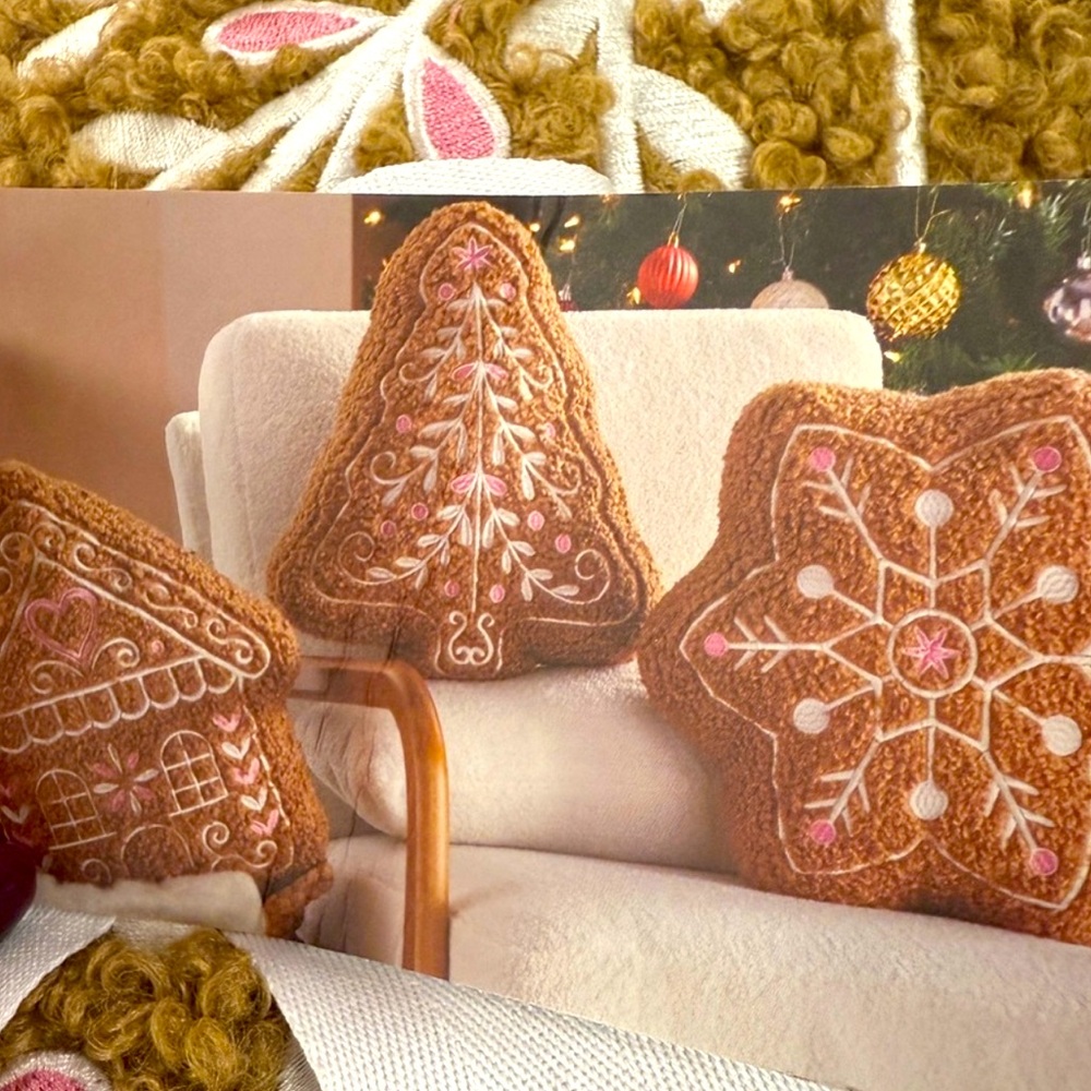 Viral Cupcakes & Cashmere - Set of 3 Gingerbread Cookie Pillows
